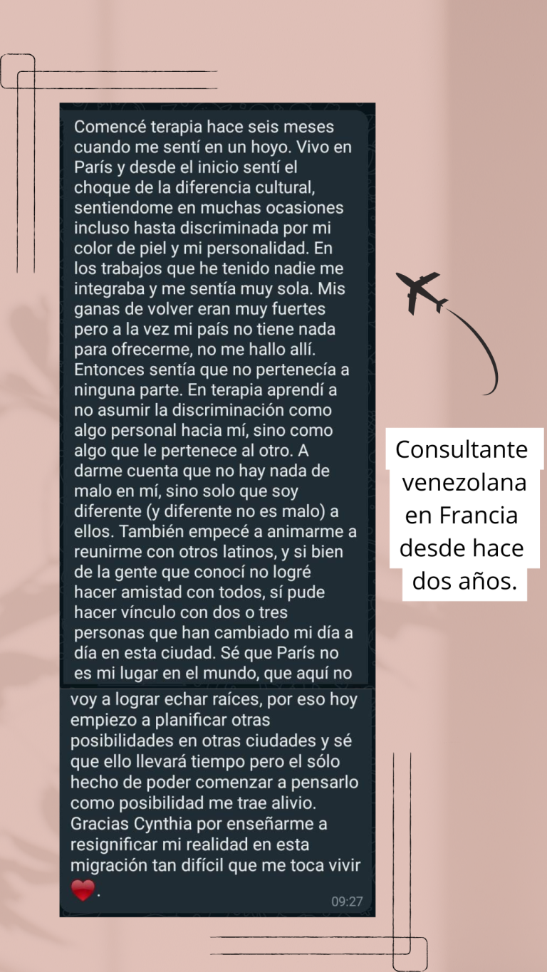 opiniones terapia migrante